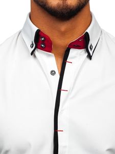 Bolf Herren Hemd Elegant Langarm Weiß  2767-1