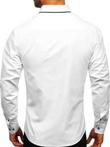 Bolf Herren Hemd Elegant Langarm Weiß  2767-1