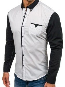 Bolf Herren Hemd Elegant Langarm  Weiß 5726