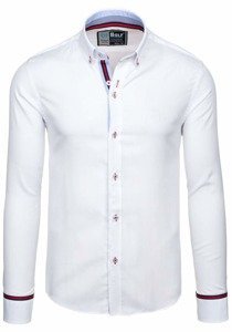 Bolf Herren Hemd Elegant Langarm Weiß  5801-A