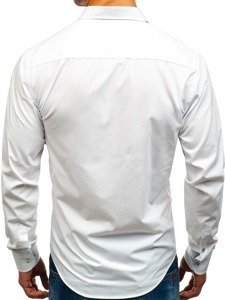 Bolf Herren Hemd Elegant Langarm Weiß  8822