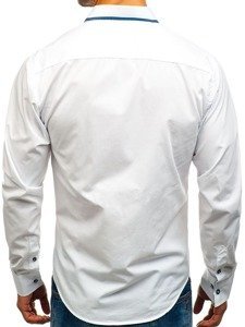 Bolf Herren Hemd Elegant Langarm Weiß  8823