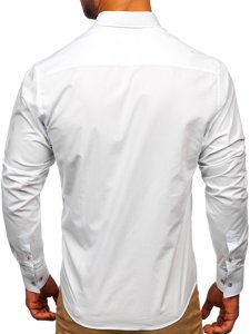 Bolf Herren Hemd Elegant Langarm Weiß  8839