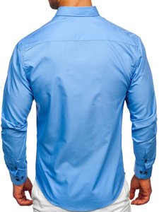 Bolf Herren Hemd Langarm Blau  20720