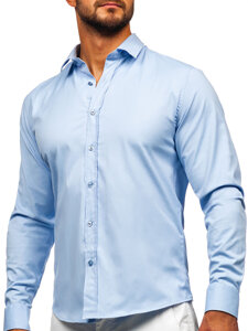 Bolf Herren Hemd Langarm Elegant Blau  24702