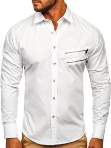 Bolf Herren Hemd Langarm Elegant Weiß  20703