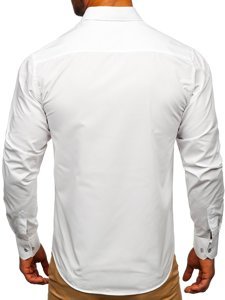 Bolf Herren Hemd Langarm Elegant Weiß  20703