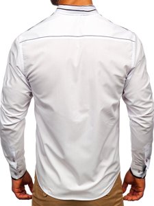 Bolf Herren Hemd Langarm Elegant Weiß 4707