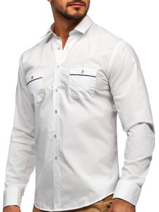 Bolf Herren Hemd Langarm Universell Weiss 5792