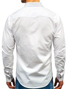 Bolf Herren Hemd Langarm Weiß  3707