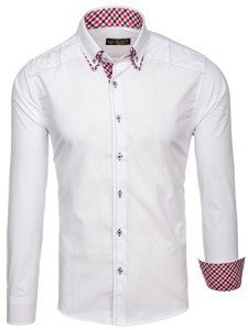 Bolf Herren Hemd Langarm Weiß  3707