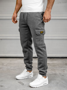 Bolf Herren Hose Cargohose Jogger Pants Schwarzgrau  JX8709