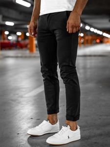 Bolf Herren Hose Chino Schwarz  1146