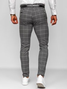 Bolf Herren Hose Chinos Kariert Anthrazit  0036