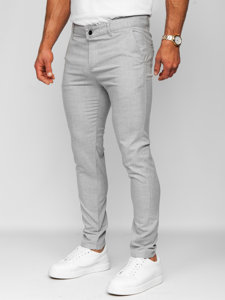 Bolf Herren Hose Chinos Kariert Grau  0041