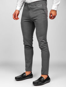 Bolf Herren Hose Chinos Schwarzgrau 0016