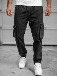 Bolf Herren Hose Jogger Pants Cargohose Schwarz  MP0181NA