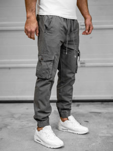 Bolf Herren Hose Jogger Pants Cargohose Schwarzgrau  MP0181GA