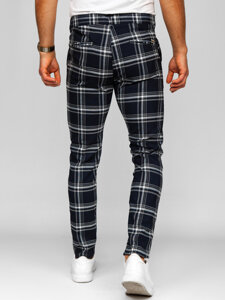 Bolf Herren Hose Joggers Kariert Dunkalblau  184144