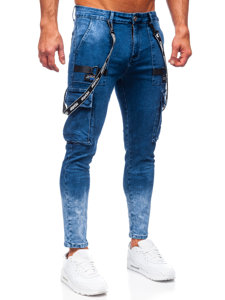 Bolf Herren Jeanshose Cargohose Dunkalblau  TF118