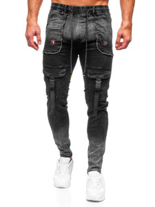 Bolf Herren Jeanshose Cargohose Schwarz  TF167