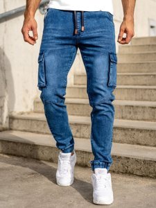 Bolf Herren Jeanshose Jogger Pants Cargohose Dunkelblau  HY893