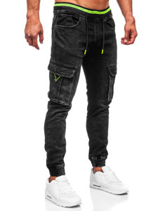 Bolf Herren Jeanshose Jogger Pants Cargohose Schwarz  KA9581