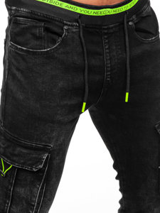 Bolf Herren Jeanshose Jogger Pants Cargohose Schwarz  KA9581