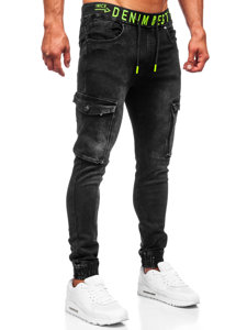 Bolf Herren Jeanshose Jogger Pants Cargohose Schwarz  KA9582