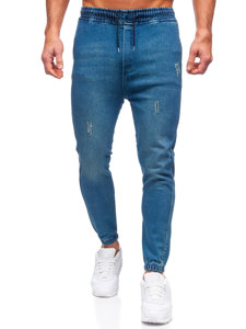 Bolf Herren Jeanshose Jogger Pants Dunkelblau  0028