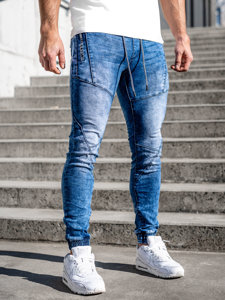 Bolf Herren Jeanshose Jogger Pants Dunkelblau  E7756