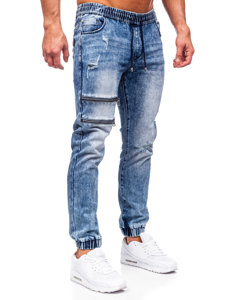 Bolf Herren Jeanshose Jogger Pants Dunkelblau  MP0095BS