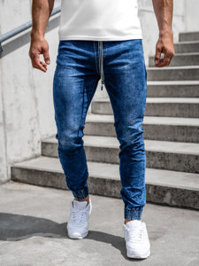 Bolf Herren Jeanshose Jogger Pants Dunkelblau  TF228