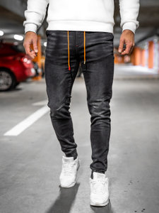 Bolf Herren Jeanshose Jogger Pants Schwarz  R31123W1