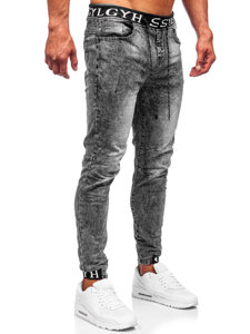 Bolf Herren Jeanshose Jogger Pants Schwarzgrau KA1131-6