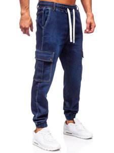 Bolf Herren Jeanshose Joggers Cargohose Dunkelblau 8113