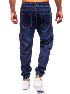 Bolf Herren Jeanshose Joggers Cargohose Dunkelblau 8113