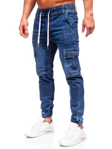 Bolf Herren Jeanshose Joggers Cargohose Dunkelblau  8117