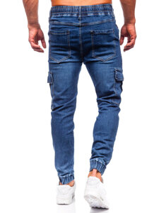 Bolf Herren Jeanshose Joggers Cargohose Dunkelblau  8117