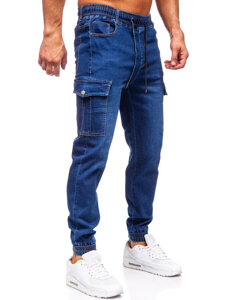 Bolf Herren Jeanshose Joggers Cargohose Dunkelblau 8123