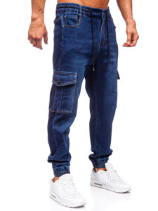 Bolf Herren Jeanshose Joggers Cargohose Dunkelblau 8132