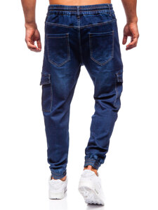 Bolf Herren Jeanshose Joggers Cargohose Dunkelblau 8132