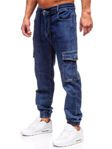 Bolf Herren Jeanshose Joggers Cargohose Dunkelblau 8133