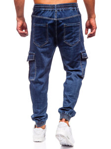 Bolf Herren Jeanshose Joggers Cargohose Dunkelblau 8133