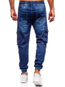 Bolf Herren Jeanshose Joggers Cargohose Dunkelblau 8166