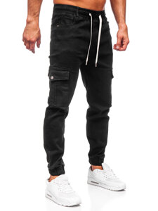 Bolf Herren Jeanshose Joggers Cargohose Schwarz  8110