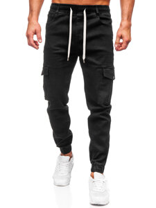 Bolf Herren Jeanshose Joggers Cargohose Schwarz  8110