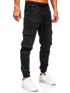 Bolf Herren Jeanshose Joggers Cargohose Schwarz 8165