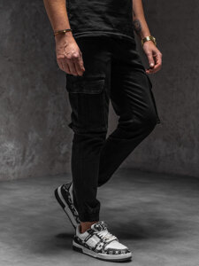 Bolf Herren Jeanshose Joggers Cargohose Schwarz  8165A1