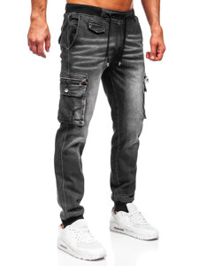 Bolf Herren Jeanshose Joggers Cargohose Schwarz  MP0108N